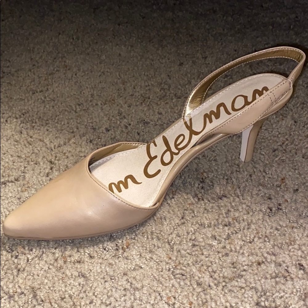 Sam Edelman orly slingback closed toe tan heels